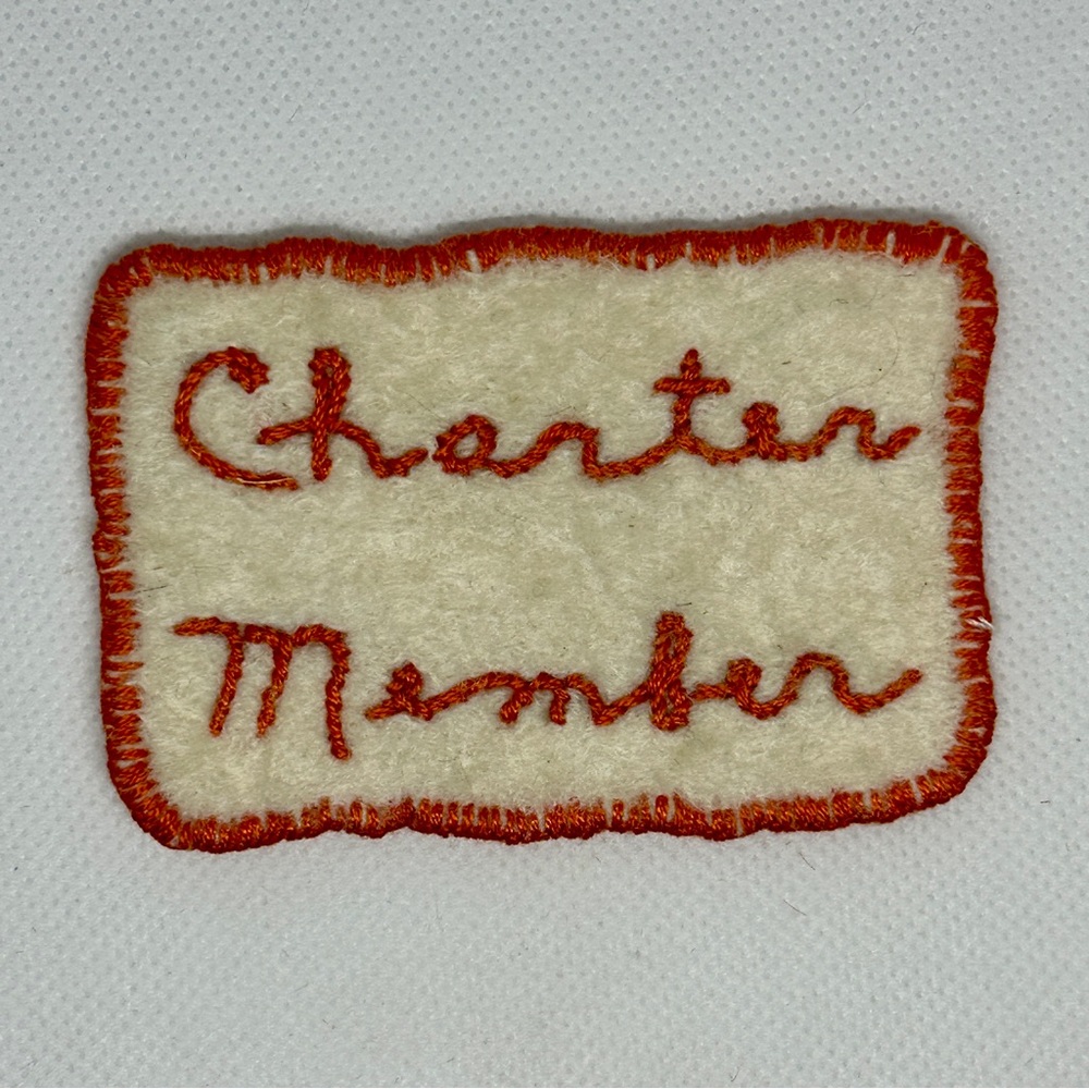 Handmade vintage Charter Member patch